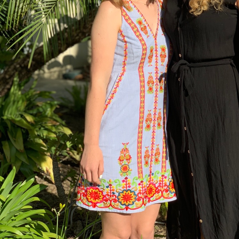 Anthropology embroidered dress